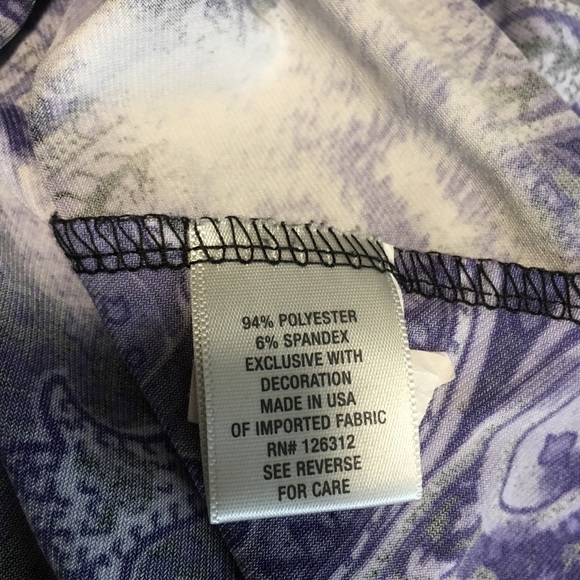 DRESSBARN PURPLE PAISLEY BEADED EMBELLISHED NWOT SLEEVELESS PURPLE TOP MED - Picture 7 of 8